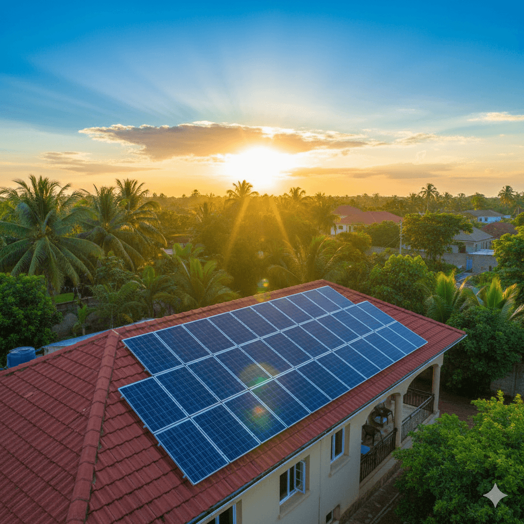 Panneaux solaires sur toit